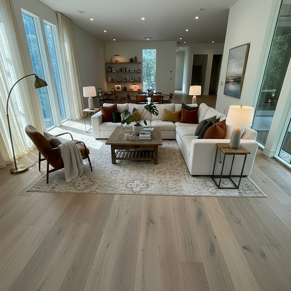 7.5" x 5/8" European White Oak Sunlit Ash Prefinished Engineered Hardwood Flooring